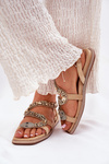Women's Sandals With Decoration Snake Eco Suede Artiker Beige 56C1361