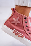 Trampki Damskie Klasyczne Wysokie Różowe Big Star JJ274382