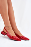 Lacquered Ballerinas On Low Heel Red Testori