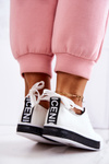 Women's Leather Sneakers White and Black Mikayla