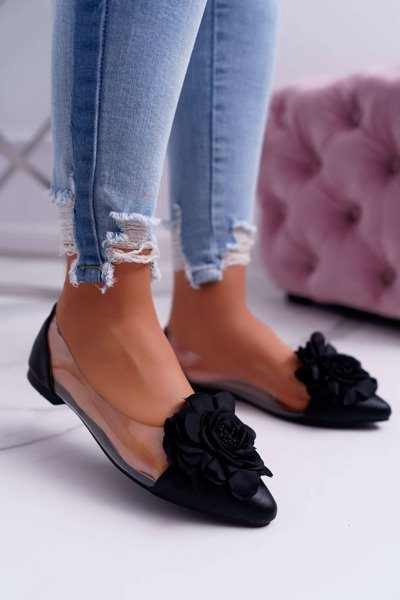 Women's Lu Boo Ballerinas Black With Flower Transparent Dairin