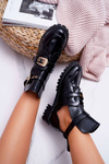 Lu Boo Black Lacquered Rock Girl Cutout Boots