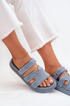 Women's sandals with decoration on the platform blue Delyna