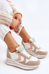 Women's Wedge Sports Shoes White And Beige Neva