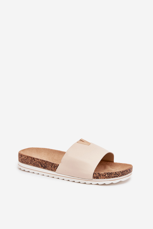 Women's sandals on cork platform with decorative detail beige Vessira