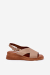 Women's Wedge Sandals Made Of Eco Leather Beige Quilara