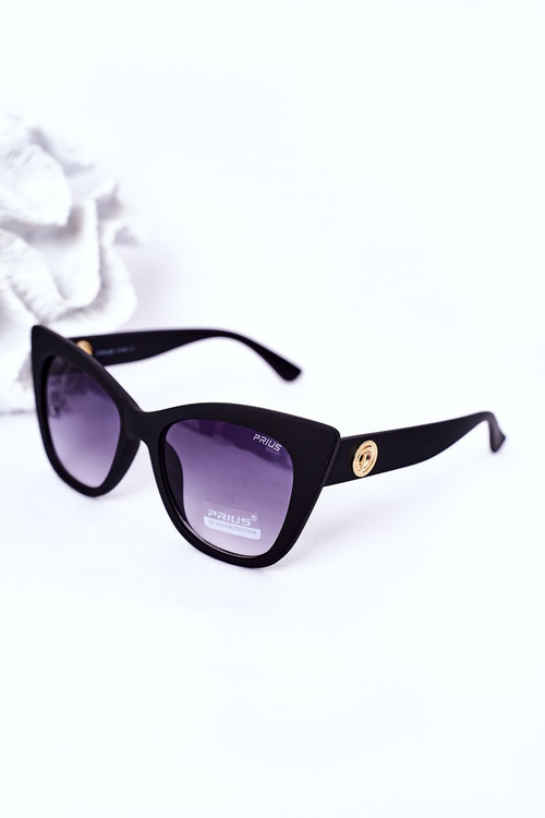 Matowe Okulary Przeciwsłoneczne Cat Eye Czarne Ombre