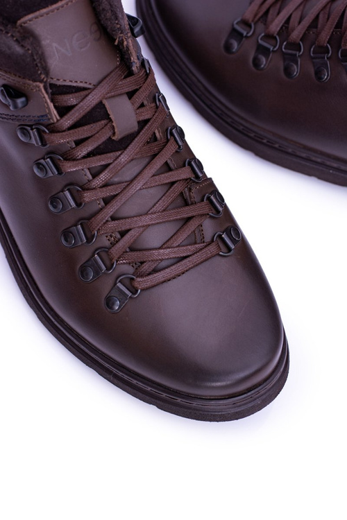 Neex Brown Leather Men's Warmed Boots Timmo Sneakers