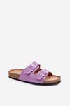 Women's Cork Platform Sandals With Buckles Purple Evisolla