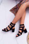 Women's Stiletto Sandals Gladiator Suede Black Nella