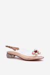 Transparent sandals with low heel and pink gold ornament D&A MR38-368