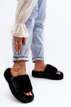 Women's Furry Slippers Black Biella