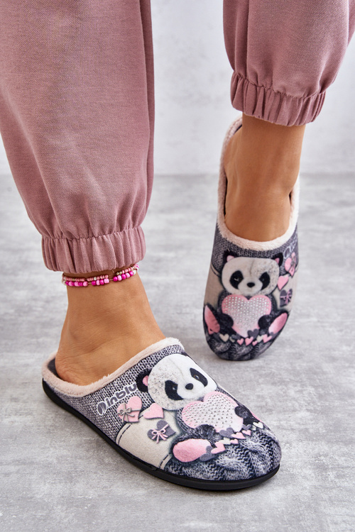Flip-flops Befado Teddy Panda With Heart 155D209 Grey
