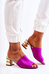 Women's Suede Slippers On Heel fuchsia Perry