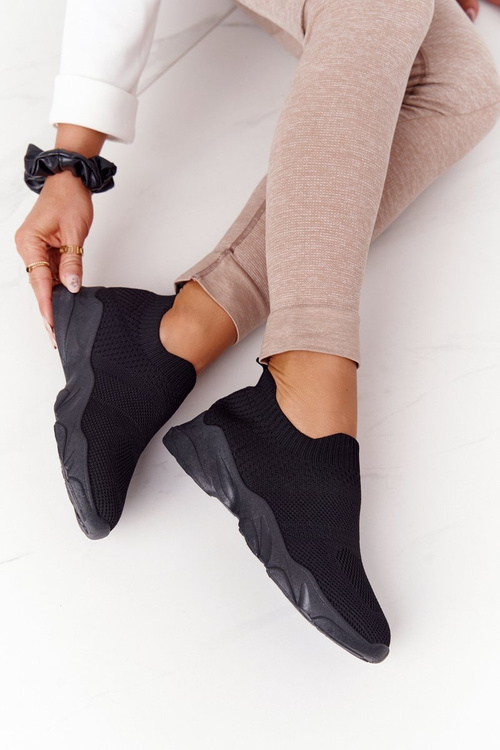 Damskie Sportowe Buty Slip-on Czarne Yoga Class