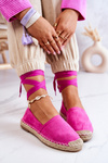 Tied Suede Espadrilles Fuchsia Ismanne
