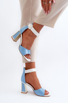 Blue Patent Sandals with Heel Adrianu
