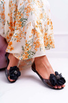 Lu Boo | Rubber Ballerina Meliski Flip Flops Flowers Black Candela