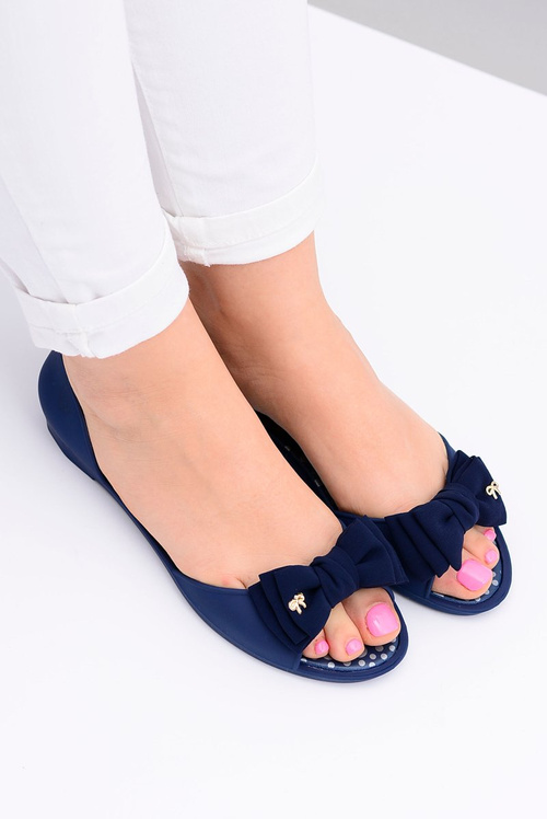 Dark blue rubber bow-tie ballerinas Sonia