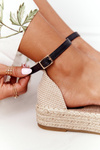 Lace Espadrilles On A Braided Platform Black Larisa
