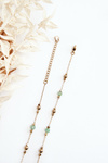 Women's Necklace With Green Beads Gold 