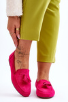 Suede Classic Fringed Loafers Fuchsia Averil
