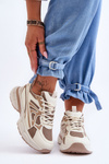 Women's Lace-Up Sports Shoes Beige Emare