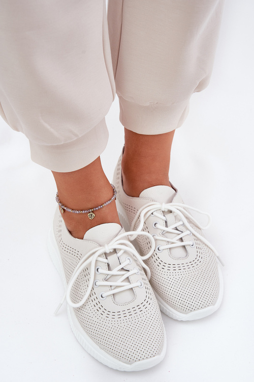 Women's Leather Sports Shoes Vinceza 79532 White