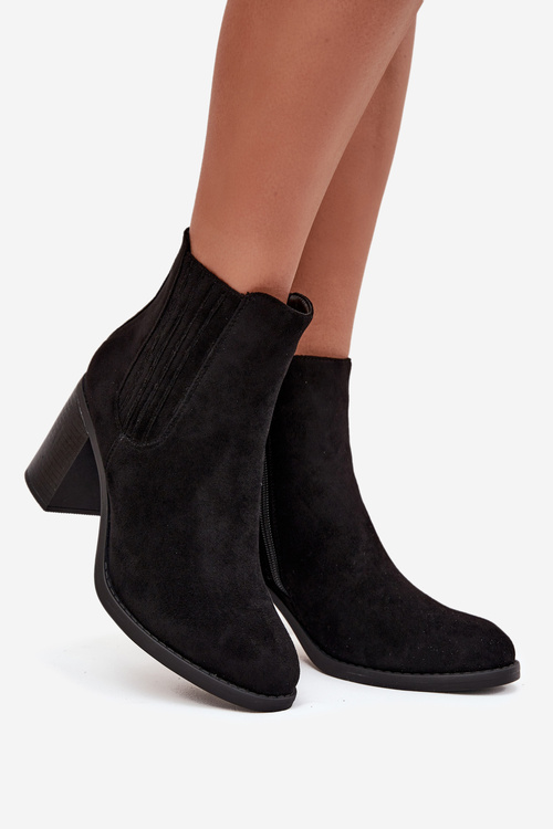 Insulated Women's Boots with Block Heel Black Brevina