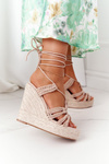 Lace-up Wedge Sandals With Braids Nude Run The World