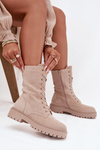 Women's Workery Boots Lined Beige Marvielle