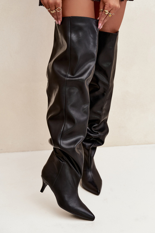 Slip-on Women's High Heel Boots Black Ysolienne