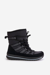 Women's Lace-up Snow Boots Progress PROGJ-22-134 Black