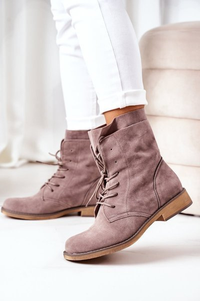 Boots With Double Uppers Grey Violetta