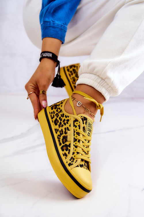 Trampki Damskie Pantera Żółte Big Star JJ274616