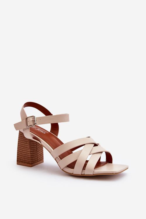 Women's Beige Sandals on a Heel Opifiana