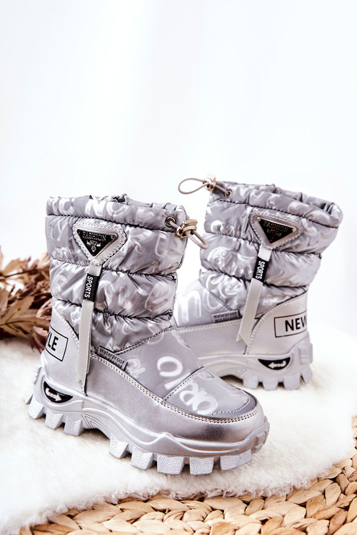 Children's Warm-up Snowboots with zip Silver Cleome
