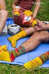 Rainbow Socks Meal Socks Box Burger Fries Beer 5 Pairs