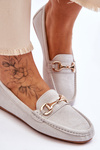 Classic Suede Loafers With Embellishments Grey Arla