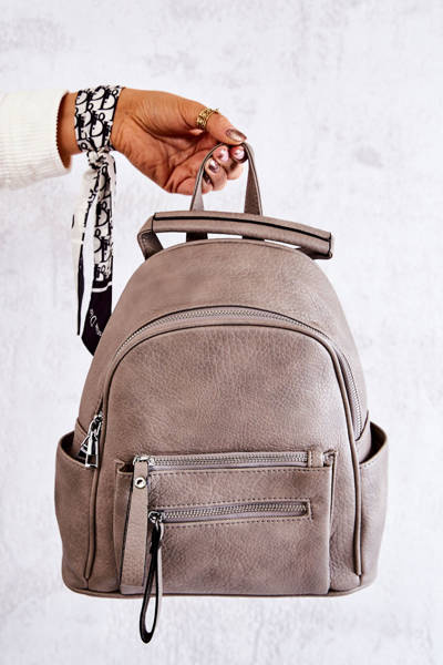 Leather Backpack Grey Karlee