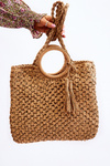 Women's Handbag With Fringes Beige