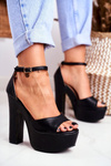 High Black High Heels Sandals Platform HighShoes