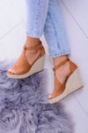 Suede Espadrilles Sandals On Anchor Camel Sunlast