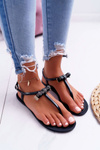 Women's Sequined Flip Flops Black Lomba