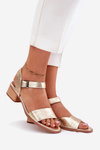 Leather Ladies Sandals With Heel Maciejka N6802-25 Gold
