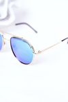 Gold Polarized Aviator Sunglasses With Blue Lenses