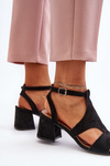 Black Low Heel Sandals Eleriva