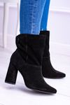 Black High Stiletto Suede Booties Laura Messi 1857