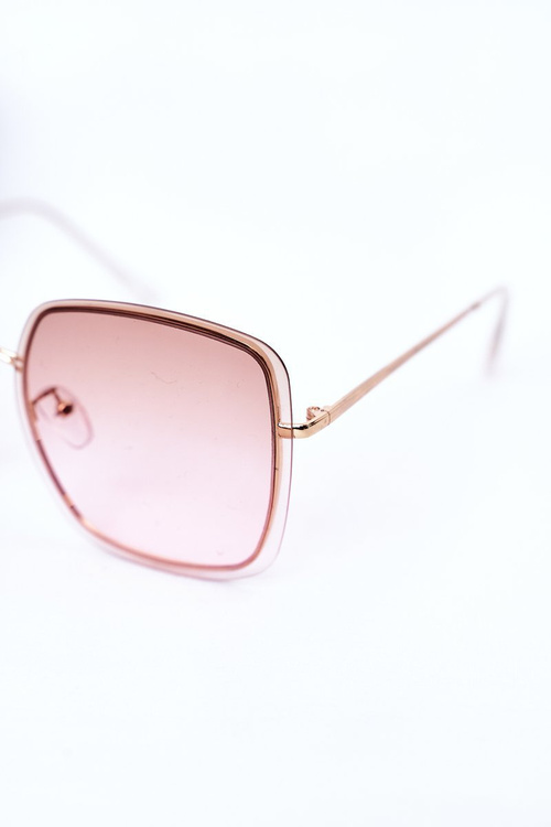Gold Square Sunglasses Brown-Pink Ombre