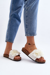 Women's Flip Flops With Flowers White Lulania